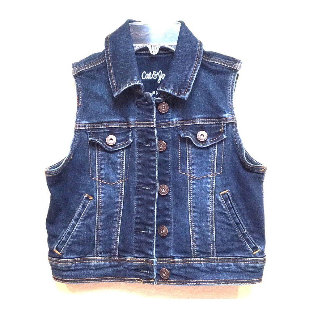 NWOT Cat & Jack Blue Jean Button-up Vest